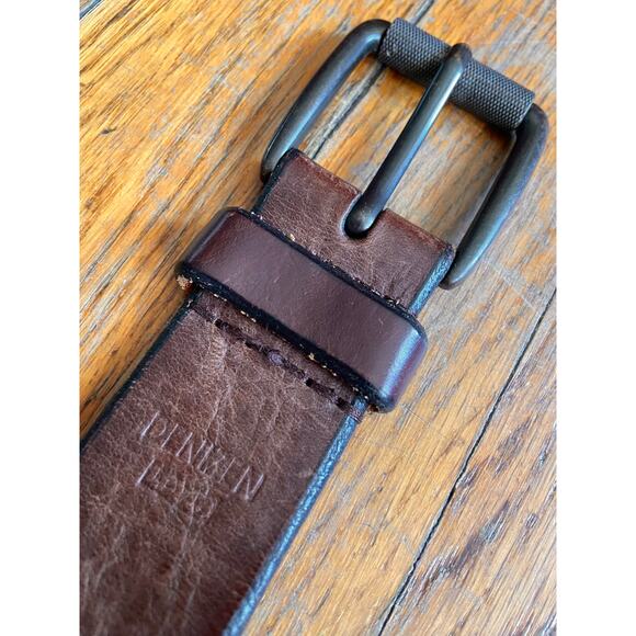 DENIZEN Distressed Brown Perforated Leather Belt Mens sz L - Picture 7 of 11